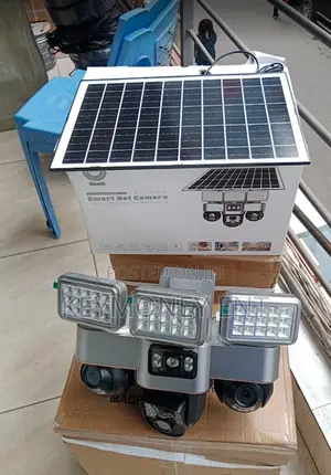 4g Solar Floodlight Camera With Street Lights 3 Lens Camera