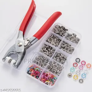 Metallic Snup Button Pliers + 100pc Button Set