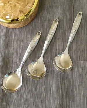 Love Handle Stainless Steel Silver Serving Spoon Available in 4 Types