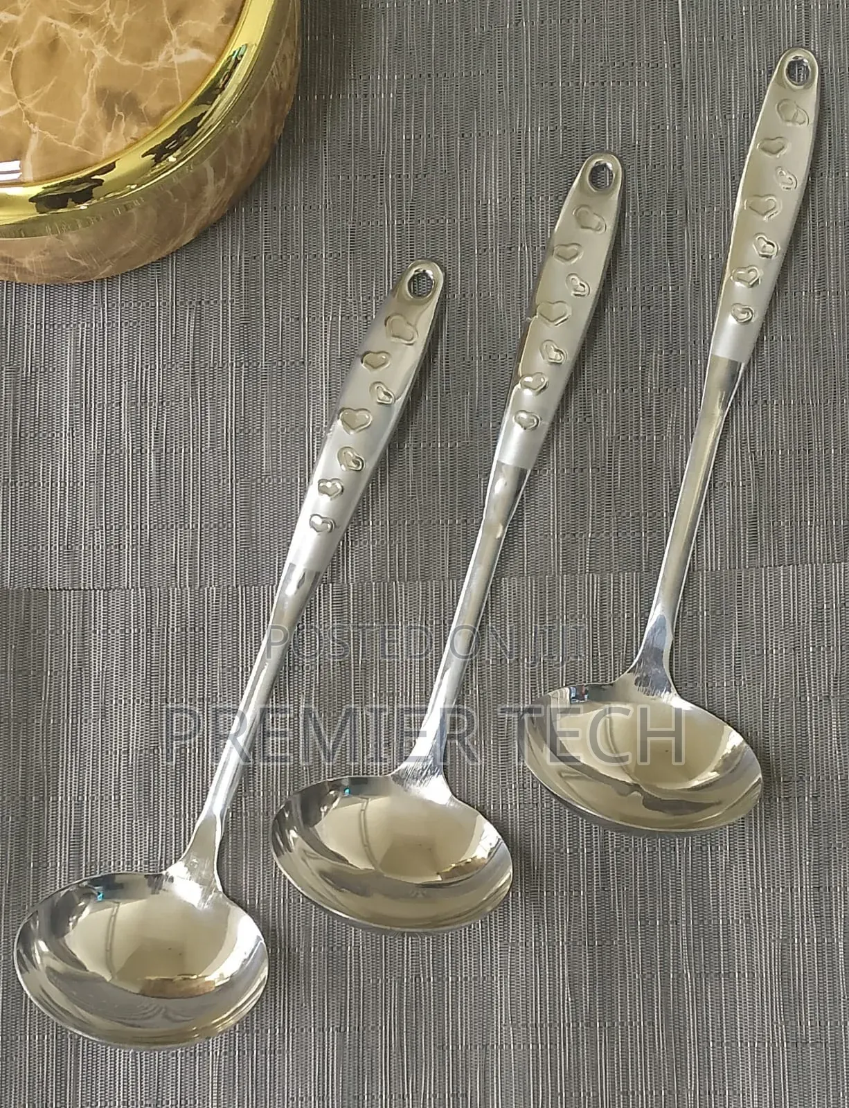 Love Handle Stainless Steel Silver Serving Spoon Available in 4 Types