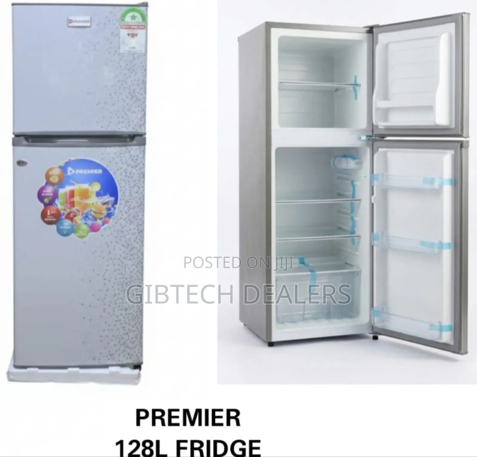 Premier 128l Double Door Fridge