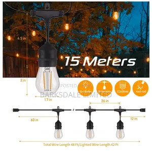 Christmas Xmas 15 Led Bulbs Outdoor Fairy Garden String