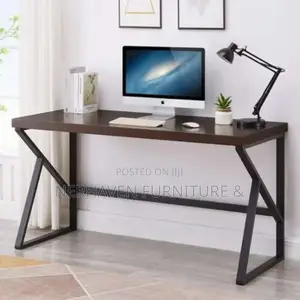 Metallic Frame Wooden Top Office Table – Strong Unique