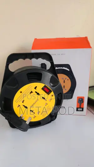 Porodo 4 Way Extension Cable Reel With Uk Plug (10m Wire) - Black
