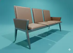 Modern Brown 3-Seater Pu Bench for Office Use