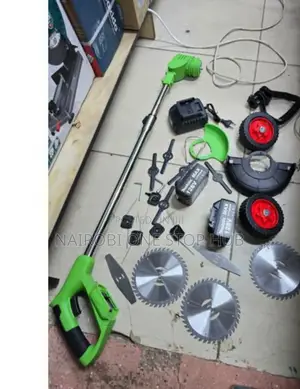 Cordless Electric Grass Trimmer and Brush Cutter Kit.