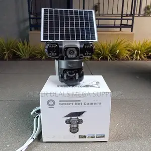 All Weatherproof 12mp 4g PTZ Rotating Triple Lens Solar CCTV Camera