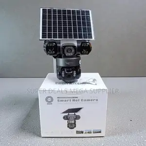 Outdoor Security 12mp 4g PTZ Rotating Triple Lens Solar CCTV Camera