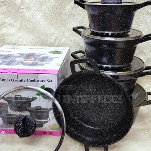 Bosch 10 PCS Granite Non-Stick Cookware Set Pots Sufuria - Grey