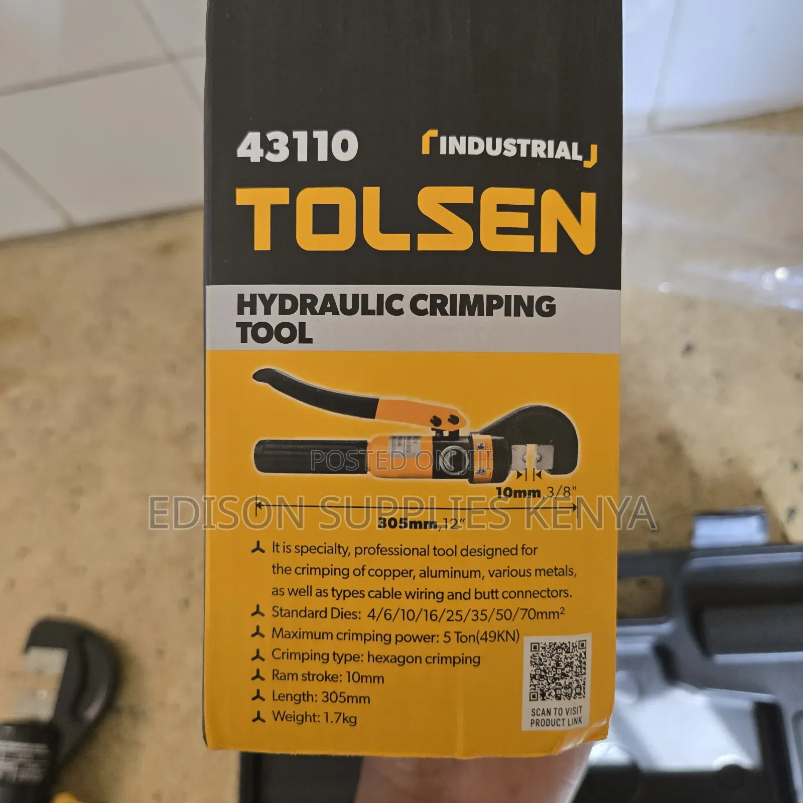 Tolsen Hydraulic Crimping Tool Hand Crimper Tool Cable Railing Kit 12"