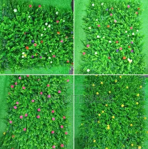 Wall Backdrop Green Generic Artificial Flowered Boxwood Hedge Panels