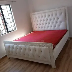 Simple White Tufted 5 by 6 Bed