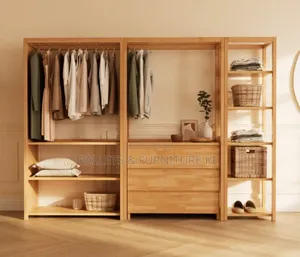 Earthtone Wooden Wardrobe