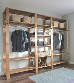 Earth Tone Wooden Wardrobe &66