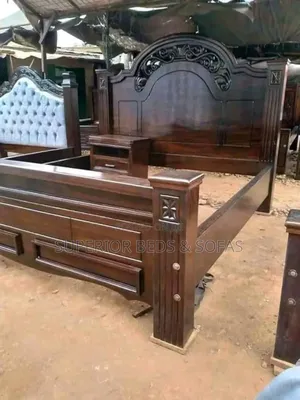 Traditional Designed Carved Wooden Bed Size 5 by 6