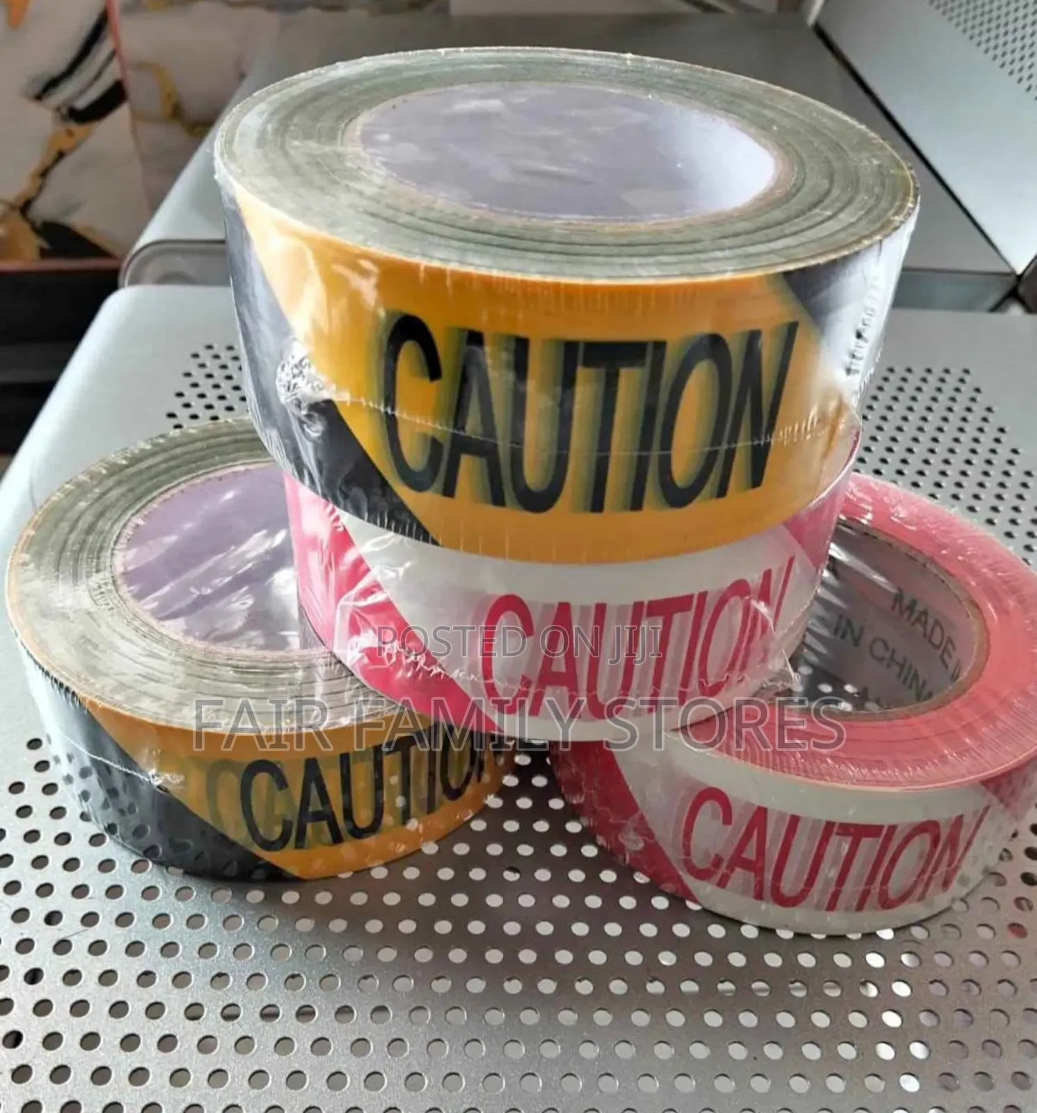 Red And White Wtriped Hazard Or Caution Tape.