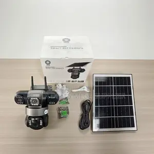 Energy Saving 12mp 4g Ptz Rotating Triple Lens Solar Cctv Camera