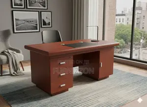 Durable 1.4m Wooden Office Table With Drawers