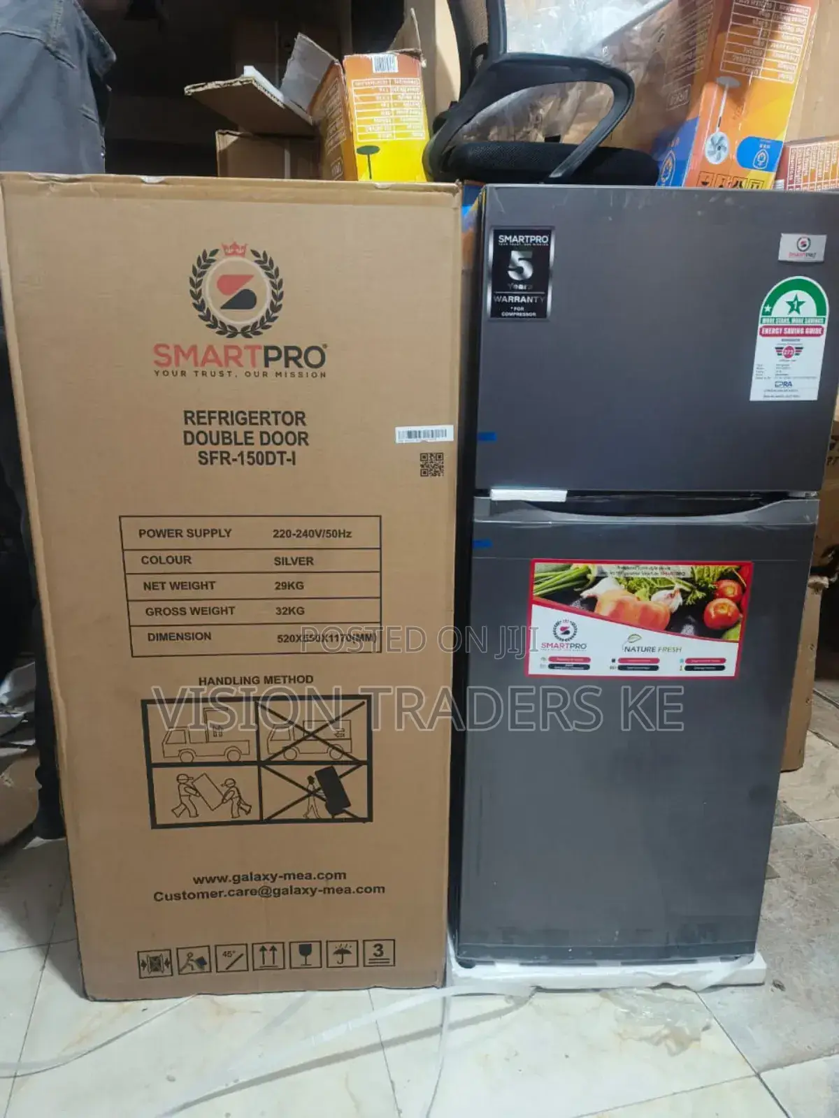 Smart Pro Sfr-150-dt-i Double Door Refrigerator, 121l - Silver