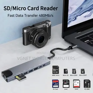 Type C 8 in 1 Hub With Usb C,Hdmi ,Usb A,Ethernet,Tf Card