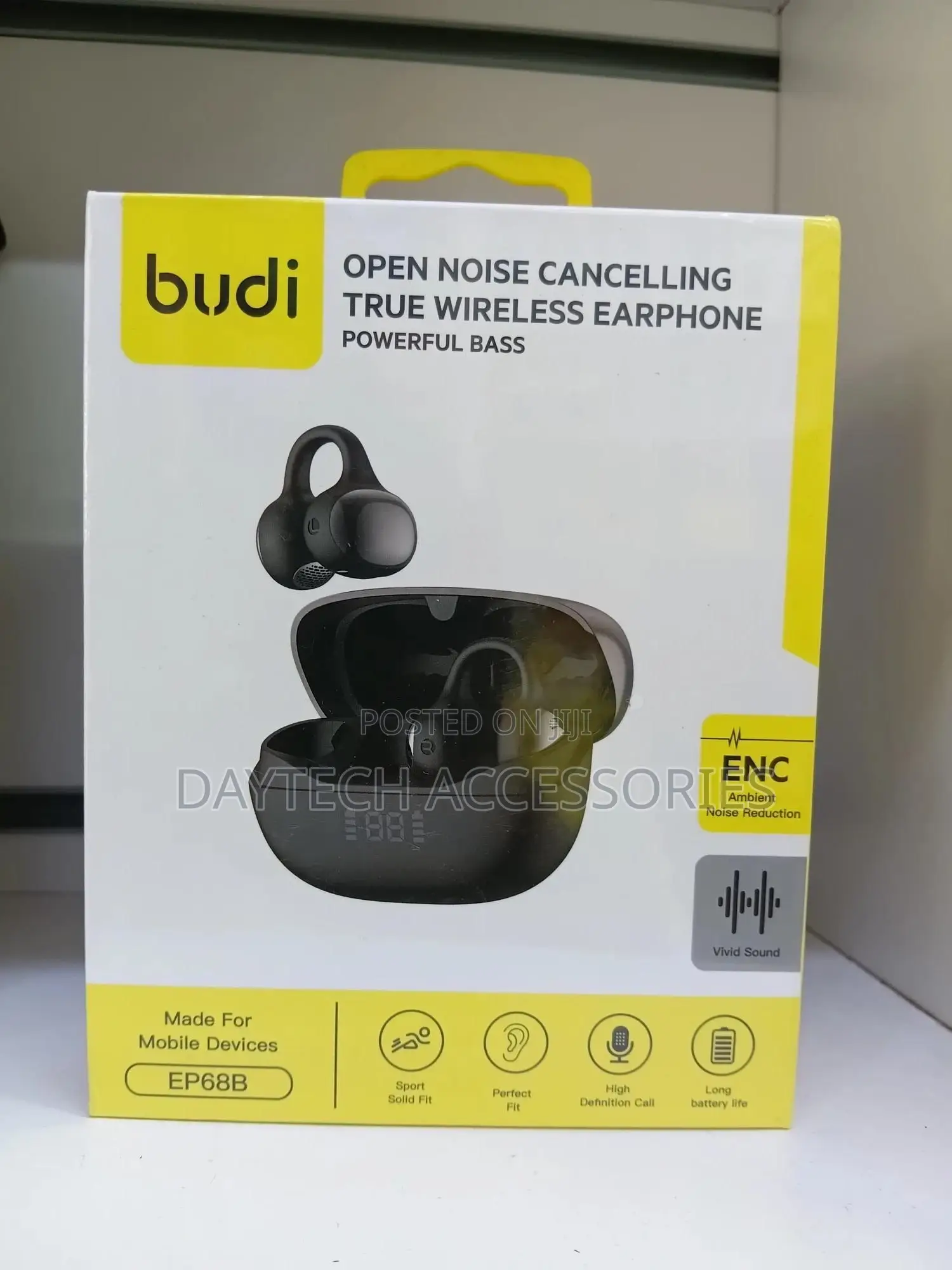 The Budi Ep68b Open-Ear Clip Headphones.