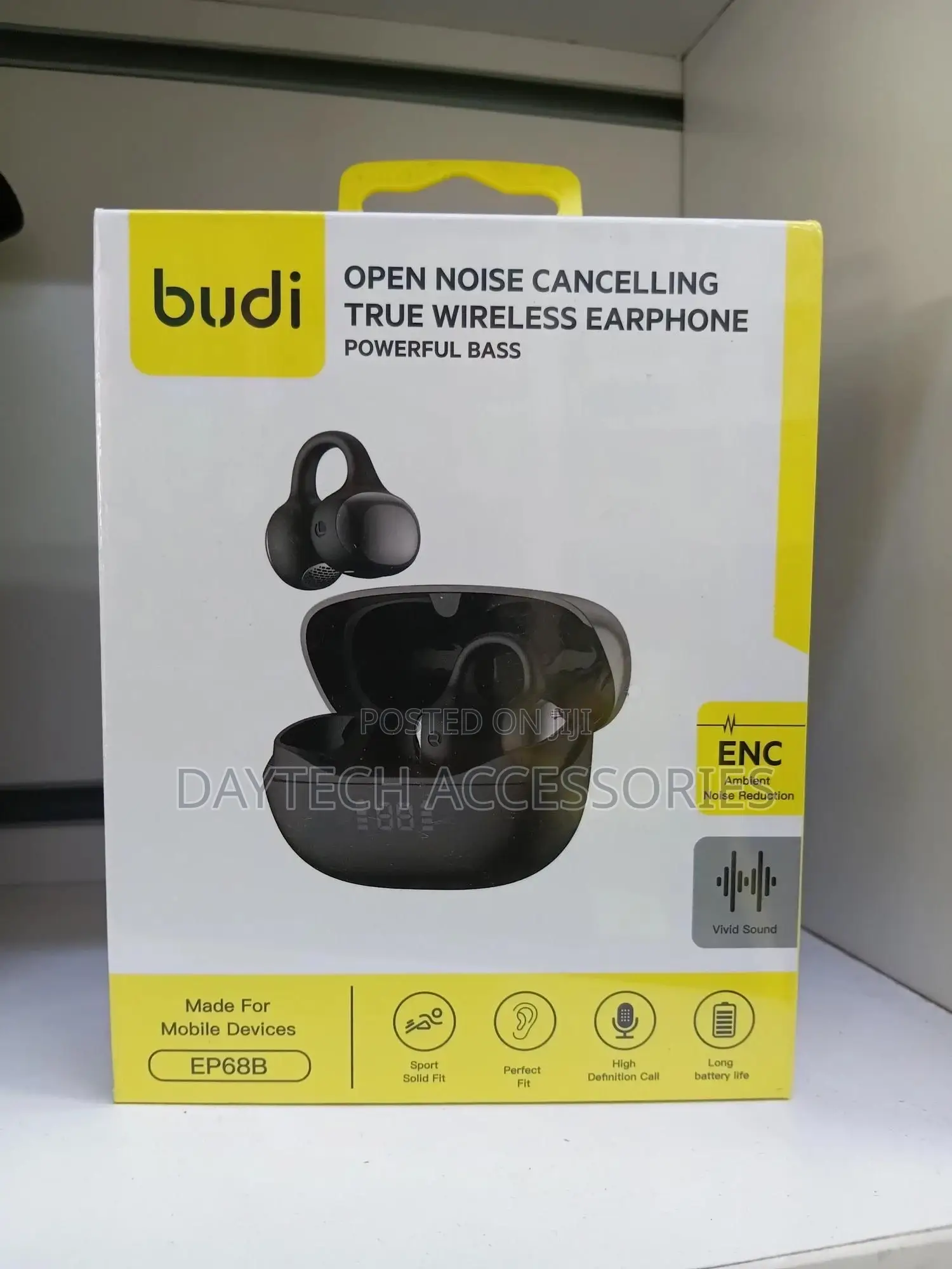 The Budi Ep68b Open-Ear Clip Headphones.
