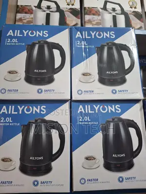 Ailyons Fk-0309 2.0l Black Stainless Steel Electric Kettle.