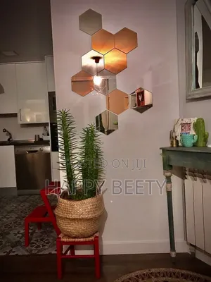 12 PCS Hexagon Mirror Surface Wall Stickers