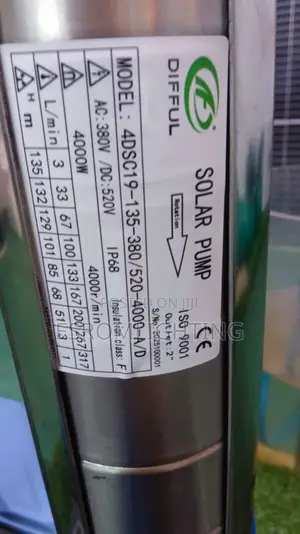 4000 Watts -4hp Difful Submersible Solar Water Pump -4dsc19-135