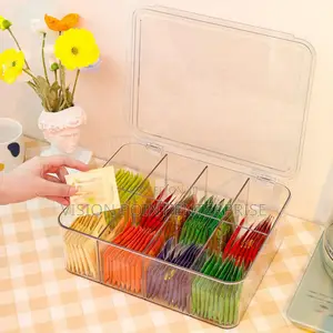 Acrylic Tea Bag Organizer With Lid