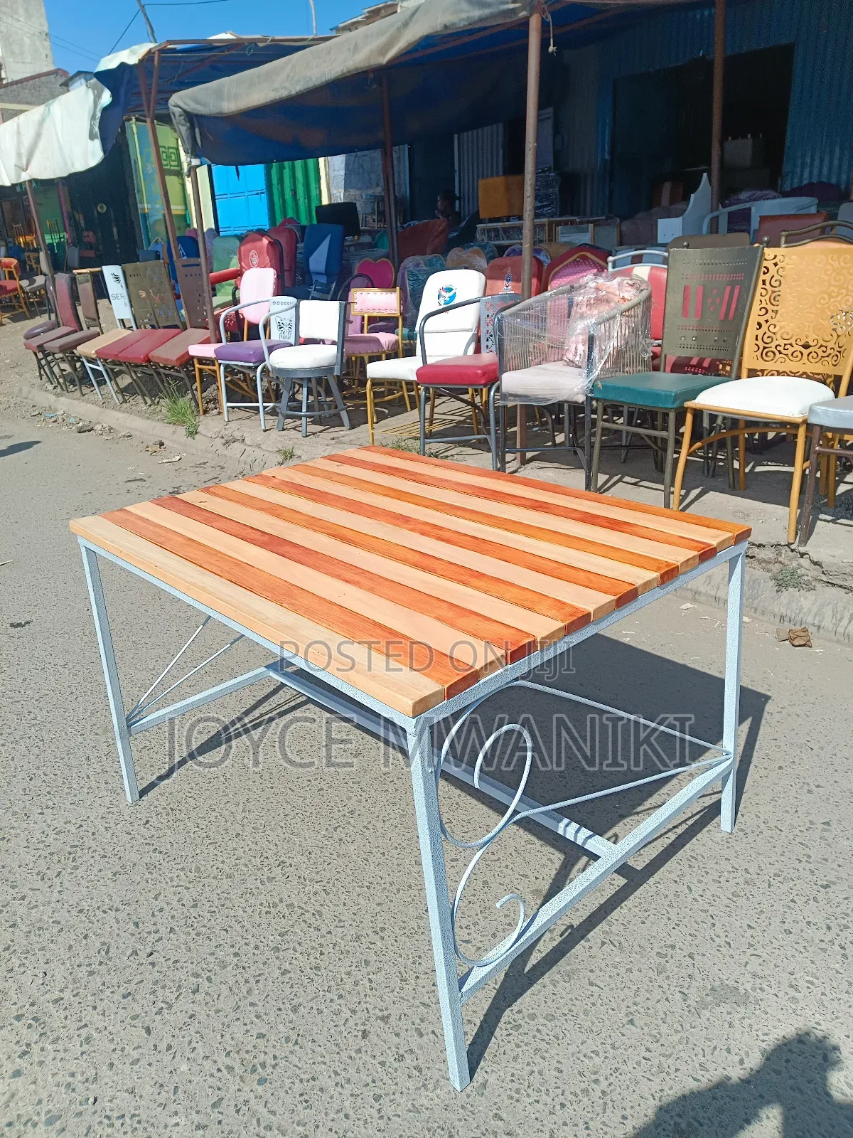 Outdoor Table, With Coated White Frame 