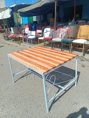 Outdoor Table, With Coated White Frame 