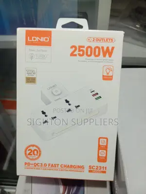 Ldnio Sc2311 3-Port Usb Charger Extension 2 Sockets Power Strip 20w