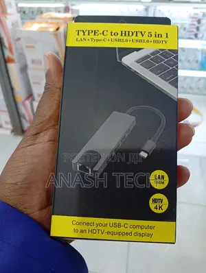 Newly 5 in 1 Usb Type C Hub Hdmi Usb C Rj45 Lan Adapter !