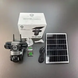Durable Quality 12mp 4g PTZ Rotating Triple Lens Solar CCTV Camera