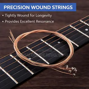Acoustic Guitar Copper Strings 1–6 Set, Anti-Rust Bright Sound