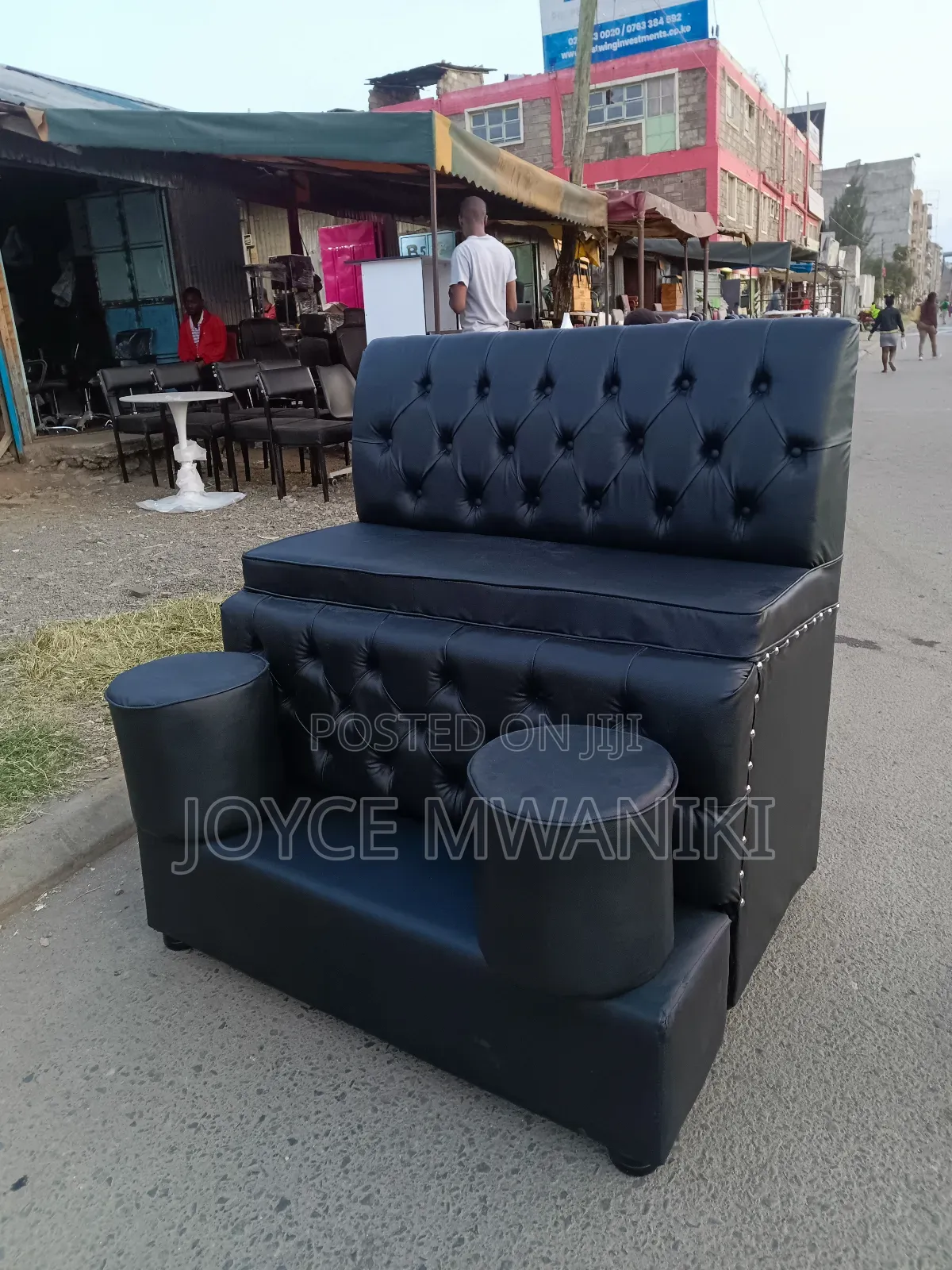 Pedicure 2 Seater, Black Plain