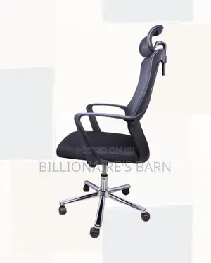 High-Back Mesh Task Chair — Smooth Movement, Neck Support Headrest