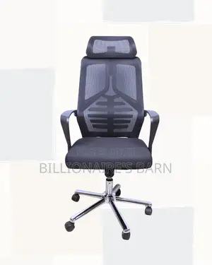 High-Back Mesh Task Chair — Smooth Movement, Neck Support Headrest