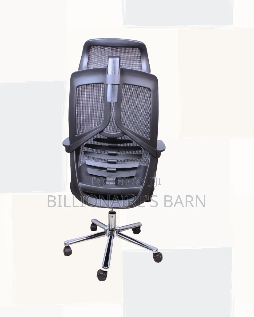 High-Back Mesh Task Chair — Smooth Movement, Neck Support Headrest