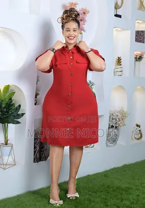 Trendy Red Shift Dress/Shirt Dress/Tshirt Dress
