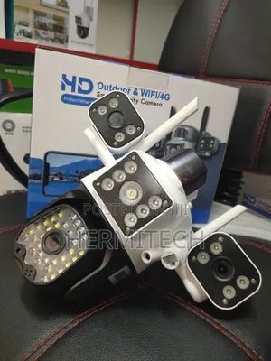 3 Lenses Wifi Alarm Siren and Ethernet Port CCTV