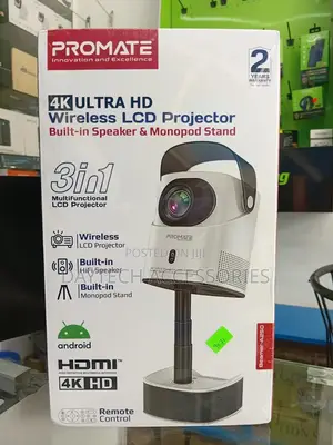 Beamer-A250 Wireless LCD Projector With Monopod Stand.