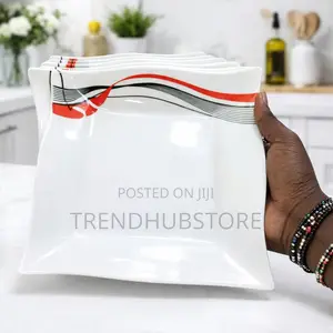 Price Drop! 6pcs Square Melamine Dinner Plates Durable Stylish