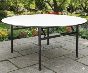 Durable 1.5m Round Wooden Folding Table for Events Offices