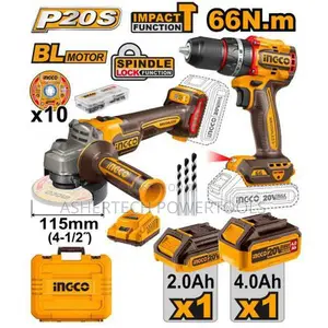 Ingco Ckli20273 Cordless 2 PCS Combo Kit 20v