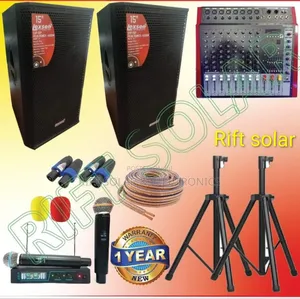 8 Channels Sound System - (2) Mid Range Speakers - Wireless Microphone