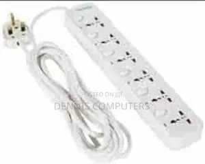 Power Max 6-Way Socket Extension Cable With Surge - 3 Meters - White