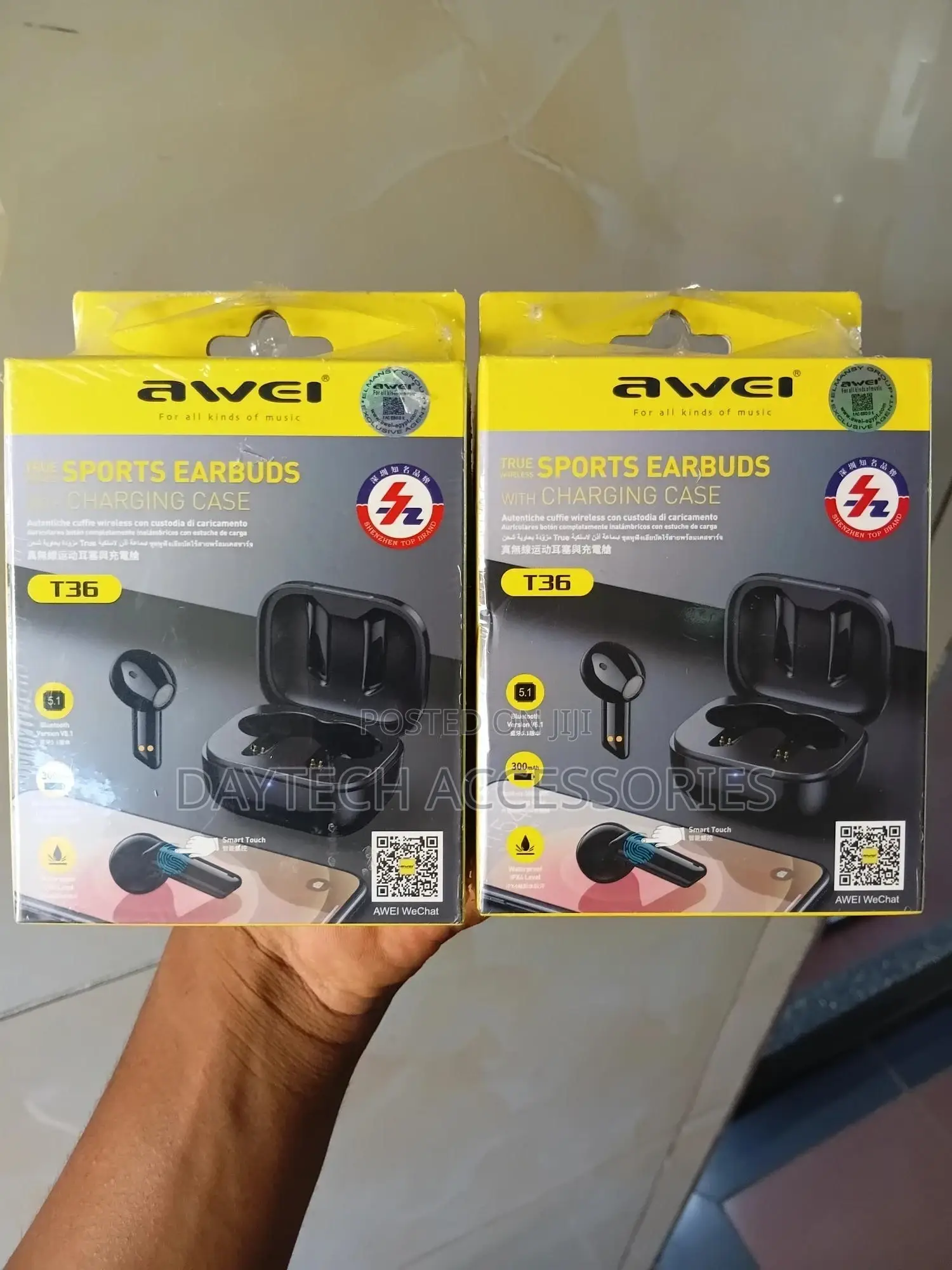 Awei T36 Total Wireless Earbuds - Black