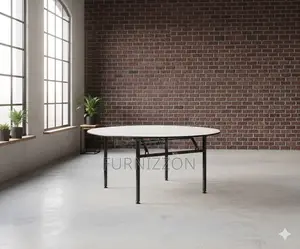 Extra Large 1.8m Wooden Round Folding Table